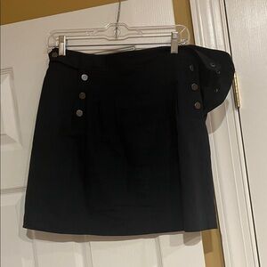 Navy Buttoned Women's Skirt